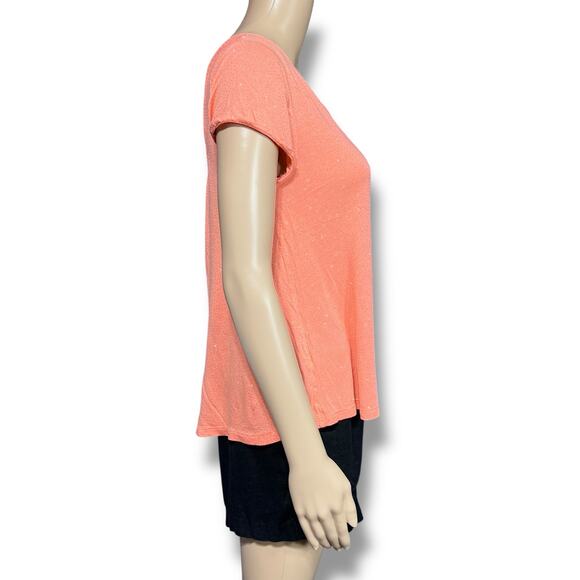 Jennifer Lopez Womens T Shirt Top Orange with Gold Accents Short Sleeve Small - Picture 2 of 9